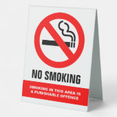 Plaque De Table Pas de tabac (Verso)