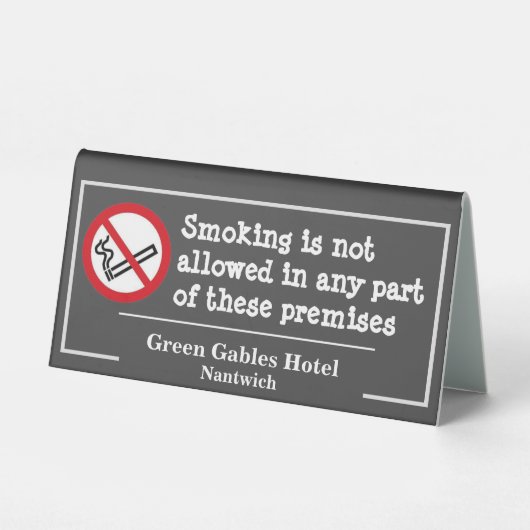 Plaque De Table Pas de tabac - Fumer n'est pas autorisé (Verso)