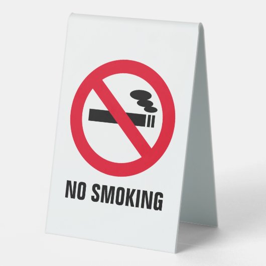 Plaque De Table Pas de tabac. Interdit de fumer réversible (Verso)