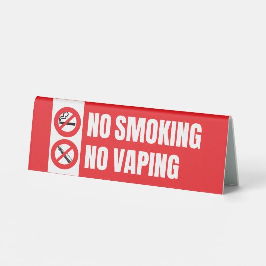 Plaque De Table Pas de tabagisme Pas de Vapin (Verso)