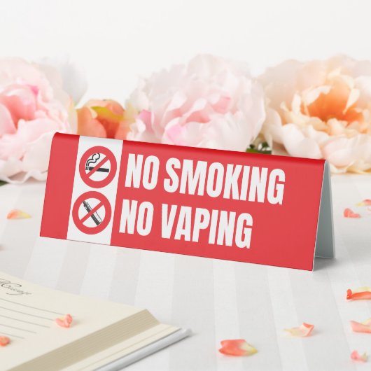 Plaque De Table Pas de tabagisme Pas de Vapin (In SItu (Mariage))