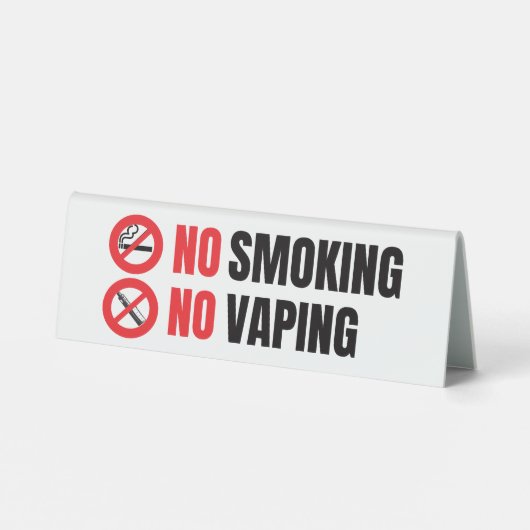 Plaque De Table Pas de tabagisme Pas de Vapin (Verso)
