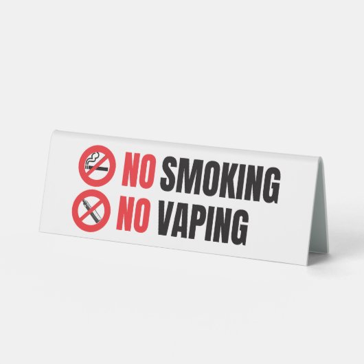 Plaque De Table Pas de tabagisme Pas de Vapin (Recto)