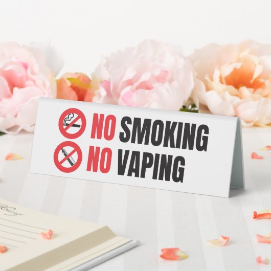 Plaque De Table Pas de tabagisme Pas de Vapin (In SItu (Mariage))