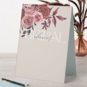 PLAQUE DE TABLE PASTEL BLUSH FLORAL BURGUNDY FÊTE DES MARIÉES (En SItu (Tableau))