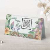 Plaque De Table Pastel Fleur sauvage Code QR d'entreprise Numérisa (En SItu (Tableau))