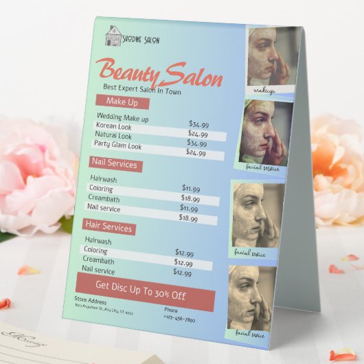 Plaque De Table Pastel Green Sky Blue Salon Tarifs (In SItu (Mariage))