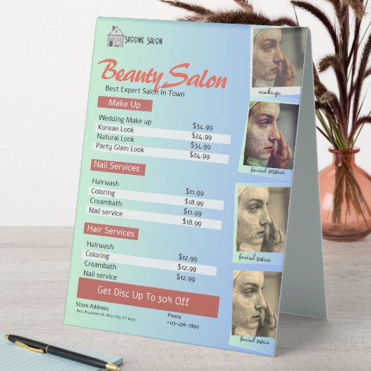 Plaque De Table Pastel Green Sky Blue Salon Tarifs (En SItu (Tableau))