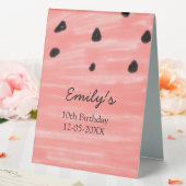 Plaque De Table Pastèque rouge noir anniversaire ajouter nom date (In SItu (Mariage))