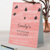 Plaque De Table Pastèque rouge noir anniversaire ajouter nom date (En SItu (Tableau))