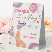 Plaque De Table Patinage à rouleaux Anniversaire Rétro Arc-en-ciel (In SItu (Mariage))