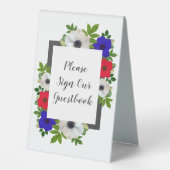 Plaque De Table Patriotique Panda Anemone Mariage (Recto)