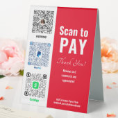 Plaque De Table Payer ici QR Venmo PayPal Table Tente Signal (In SItu (Mariage))