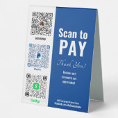 Plaque De Table Payer ici Venmo PayPal Table Tente Signal (Verso)