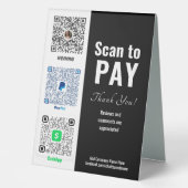 Plaque De Table Payez ici QR Venmo PayPal (Recto)