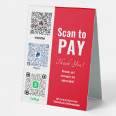 Plaque De Table Payez ici QR Venmo PayPal (Verso)
