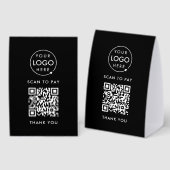 Plaque De Table Payment Table Tent Paper Sign | QR Scan to Pay (Recto/verso)