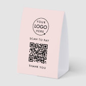 Plaque De Table Payment Table Tent Paper Sign | QR Scan to Pay (Verso)