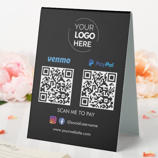 Plaque De Table Paypal Venmo QR Code paiement | Numériser pour pay (In SItu (Mariage))