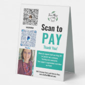 Plaque De Table PayPal Venmo Transactions commerciales Payer ici (Verso)
