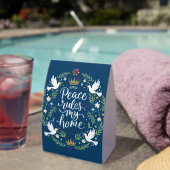 Plaque De Table Peace Rules My Home (InVersositu (sur table))