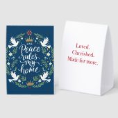 Plaque De Table Peace Rules My Home (Recto/verso)