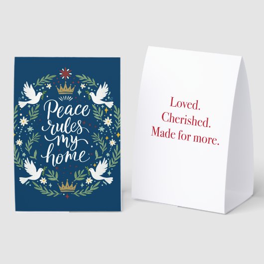 Plaque De Table Peace Rules My Home (Recto/verso)