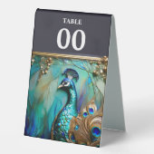 Plaque De Table Peacock Art nouveau mariage campagnard élégant (Recto)