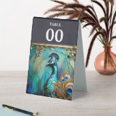 Plaque De Table Peacock Art nouveau mariage campagnard élégant (En SItu (Tableau))