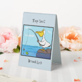 Plaque De Table Pélican de dessin animé drôle de pêche (In SItu (Mariage))