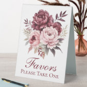 Plaque De Table Peony Aquarelle Floral Wedding Faveurs (En SItu (Tableau))