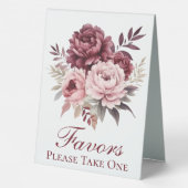 Plaque De Table Peony Aquarelle Floral Wedding Faveurs (Verso)