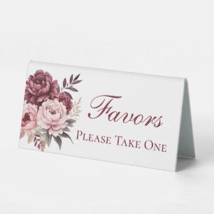 Plaque De Table Peony Aquarelle Floral Wedding Faveurs