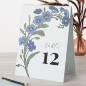 Plaque De Table Périwinkle bleu Floral Mariage moderne (En SItu (Tableau))