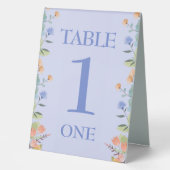 Plaque De Table Périwinkle Floral personnalisable (Recto)