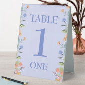 Plaque De Table Périwinkle Floral personnalisable (En SItu (Tableau))