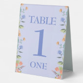 Plaque De Table Périwinkle Floral personnalisable (Verso)