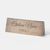 Plaque De Table Personalised Rustic Wooden Wedding Name Folding (Recto)