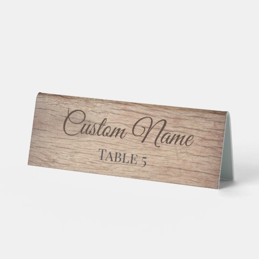 Plaque De Table Personalised Rustic Wooden Wedding Name Folding (Recto)