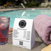 Plaque De Table Personalized Business Logo QR Code Opening Hours (InVersositu (sur table))