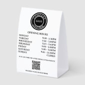Plaque De Table Personalized Business Logo QR Code Opening Hours (Recto)