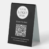 Plaque De Table Personalized Business Logo QR Code Simple Modern (Recto)