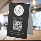 Plaque De Table Personalized Business Logo QR Code Simple Modern