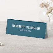 Plaque De Table Personalized Dark Turquoise Nameplate Desk (En SItu (Tableau))