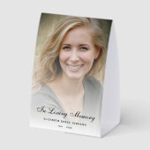 Plaque De Table Personalized Modern Celebration of Life Funeral (Verso)