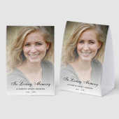 Plaque De Table Personalized Modern Celebration of Life Funeral (Recto/verso)