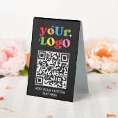 Plaque De Table Personalized QR Code Text & Logo (In SItu (Mariage))