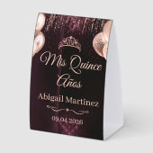 Plaque De Table Personalized Quinceañera Tent Card | Mis Quince (Recto)