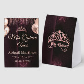 Plaque De Table Personalized Quinceañera Tent Card | Mis Quince (Recto/verso)