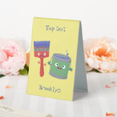 Plaque De Table Personnages de peinture et de pinceau mignons (In SItu (Mariage))